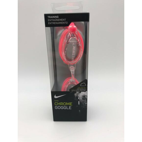 Nike Training Swim Goggles Chrome UV-Blocking One Size Fits Most Pink/White - Picture 8 of 12